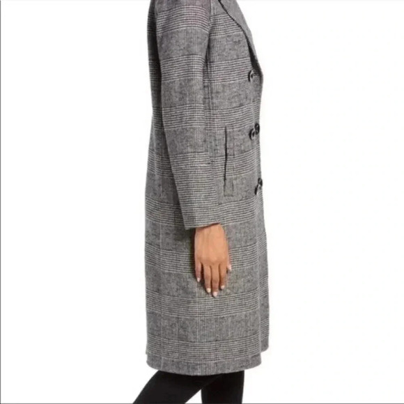 KENNETH COLE NEW YORK Houndstooth Wool Blend Coat Size S - Picture 4 of 9